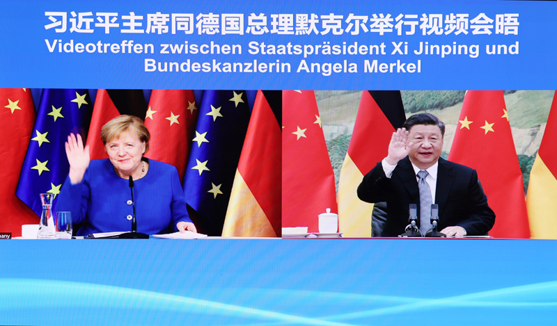习近平同德国总理默克尔举行视频会晤