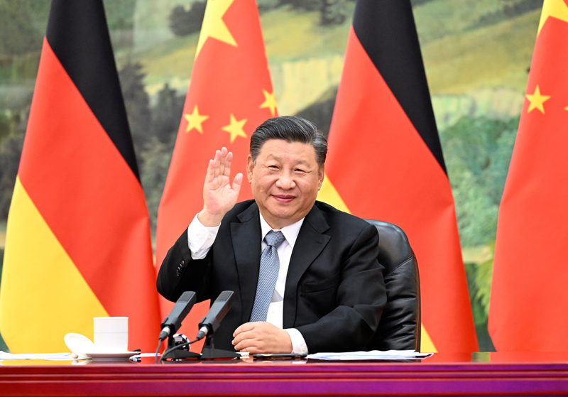 习近平同德国总理默克尔举行视频会晤