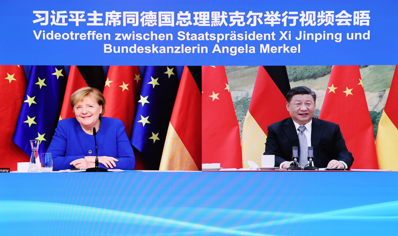习近平同德国总理默克尔举行视频会晤