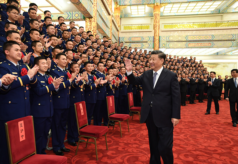 习近平会见全国应急管理系统先进模范和消防忠诚卫士表彰大会代表