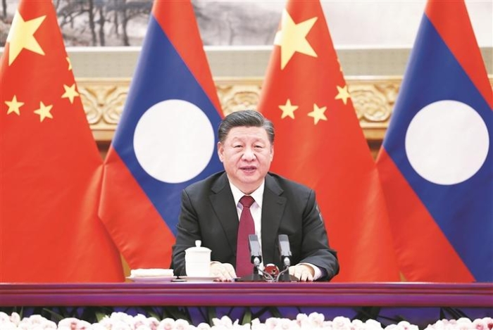 习近平同老挝人民革命党中央总书记、国家主席通伦举行视频会晤