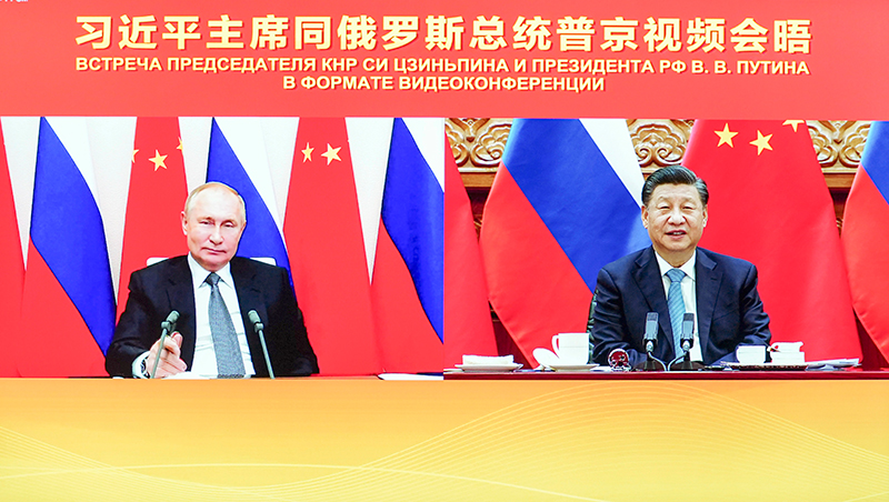 习近平同俄罗斯总统普京举行视频会晤