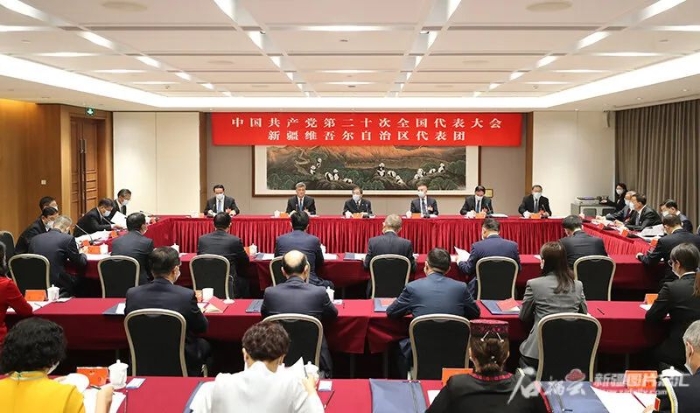 党的二十大新疆代表团举行全体会议 传达学习贯彻党的十九届七中全会精神
