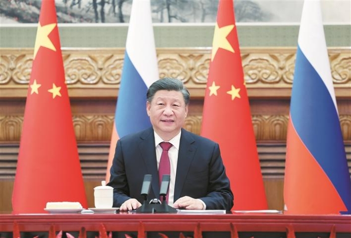 习近平同俄罗斯总统普京举行视频会晤